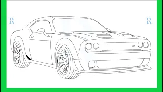 Cómo dibujar un DODGE CHALLENGER paso a paso | Tutorial