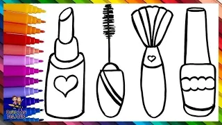 let's draw and colour in lipstick and makeup tools#drawing# tranding and viral video# simple drawing