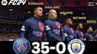 WHAT HAPPEN IF MESSI, RONALDO, MBAPPE, NEYMAR, HAALAND PLAY TOGETHER ON PSG VS MANCHESTER CITY