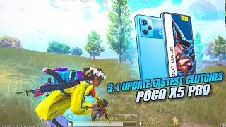 FASTEST CLUTCHES IN BGMI 3.1 UPDATE 💥 POCO X5 PRO SMOOTH + 60 FPS 4 FINGER  PUBG / BGMI TEST 2024 ⚡