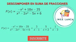 Descomponer fracciones algebraicas en suma de fracciones|Práctica 3