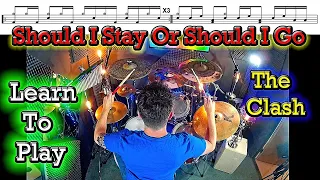 THE CLASH Should I Stay Or Should I Go Easy Drum Tutorial lesson Breakdown