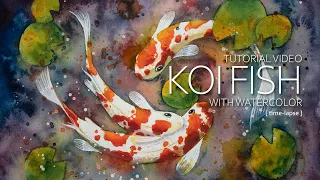 Tutorial video #62 - KOI FISH the painting process (time-lapse)