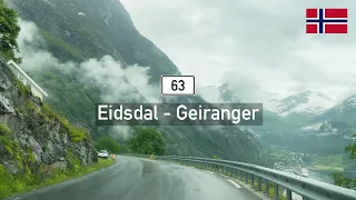 [4KHDR] Driving in Norway: Scenic Route 63 from Eidsdal to Geiranger - Norway's Most Beautiful Road?