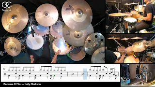 Because Of You - Kelly Clarkson / Drum Cover By CYC ( @cycdrumusic  ) score & sheet music