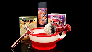 Бритьё! OUMO BRUSH, Soul soap, OUMO razor, Denim Gold, Personna Platinum