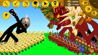 FINAL GIANT BOSS, GOLDEN SPEARTON VS HUGE ARMY LAVA, ICE, LEAF | Stick War Legacy Mod | MrGiant777