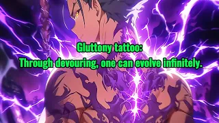 Gluttony tattoo: Through devouring, one can evolve infinitely.