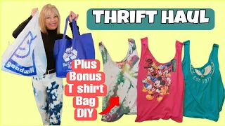 Thrift Haul AND How To Make an Easy T Shirt Bag