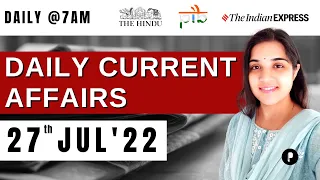 27 July Current Affairs 2022 | Daily Current Affairs | Current Affairs Today