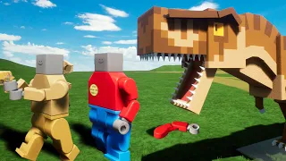 ¡ESCAPA DEL T-REX DE LEGO! 🦖😱 POLICIAS DE LEGO VS DINOSAURIO MÁS PELIGROSO 👮⚠️ INVICTOR