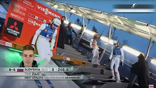 Timi Zajc extremly insane huge ski jump FALL at 161,5m Willingen! #shorts