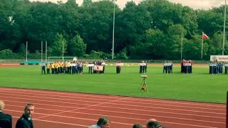German police plays theme song of police academy.
