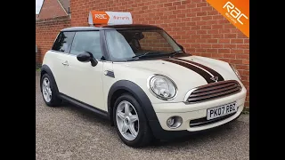 FOR SALE 2007 MINI COOPER CHILLI PACK WHITE WITH FULL BLACK LEATHER, TWIN ELECTRIC SUNROOF & AIR CON