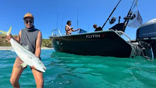 TOPWATER KINGFISH (Great Barrier Island) - First catch n cook on the new boat !