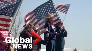 US trucker convoy on its way to Washington, DC to protest COVID-19 mandates