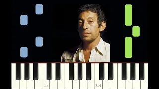 piano tutorial "LA JAVANAISE" Serge Gainsbourg, 1983, avec partition gratuite