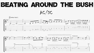 AC/DC - BEATING AROUND THE BUSH - Guitar Solos Tutorial (Tab + Sheet Music)