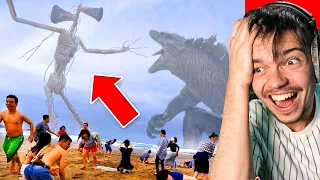 Reaguje na SIREN HEAD vs GODZILLA w PRAWDZIWYM ŻYCIU!