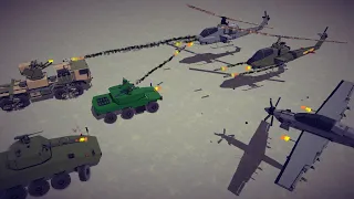 Attack Aircrafts vs Armored Vehicles #1 | Besiege