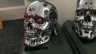 Metal T-800 skull, chrome plated, bronze Investment cast