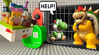Lego Mario enters the Nintendo Switch to save Yoshi from Bowser and the Koopalings! Mario Story