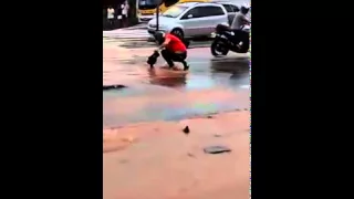 Rain In Brazil Causes Motorcycle Fail