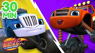Blaze vs Crusher Battle to the Finish Line! | 30 Minute Compilation | Blaze and the Monster Machines