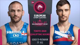 1/2 GR - 77 kg: B. STARCEVIC (CRO) v. O. VARGA (CZE)