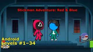 Levels 1–34 | Stickman Adventure: Red And Blue | Without Dying | Android