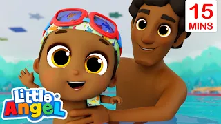 Swimming Lessons | Little Angel Sing Along Songs for Kids | Moonbug Kids Karaoke Time