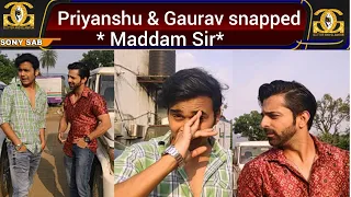 Priyanshu & Gaurav Wadhwa snapped at Maddam Sir set Today | Sony Sab | G&G |