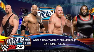 WWE 2K23 - The Rock Vs Brock Lesnar Vs Big Show vs Mark Henry | Championship Match PS5 [4K]