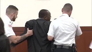 Defendant removed from courtroom after outburst