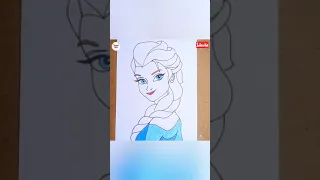 How to Draw Disney Princess Elsa - step by step | Disney Frozen | Pencil Sketch | color pencil