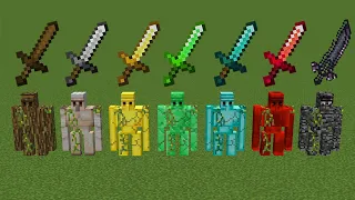 Which ore golem is stronger in Minecraft experiment?