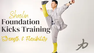 Shaolin Foundation Kicks Training Workout - for Strength and Flexibility | 14 min