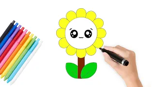 How to draw a sunflower | drawing for kids