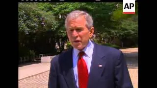 President Bush tells reporters he called the president of Colombia after the rescue of hostages held