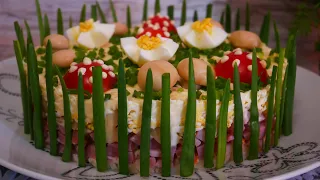 Праздничный салат ПОЛЯНА. Вкусный салат на праздничный стол, праздник, день рождения