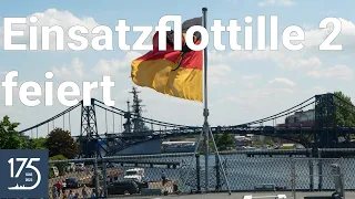 175 Jahre deutsche Marinen: Feier in Wilhelmshaven mit Fregatte Hamburg, Marschmusik + Hubschrauber