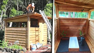 Building an OFF GRID DRY BATH in the Forest | Start to Finish
