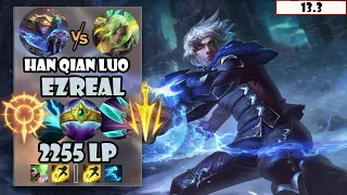 ENG SUB【Han Qian Luo】#1 2255 LP CN Best AD Ezreal Vs Zeri