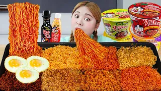 MUKBANG! Fire Spicy Noodle TTeokbokki Korea Convenience Store Eating  by HIU 하이유
