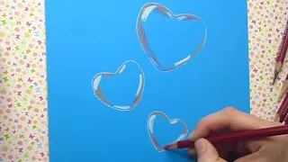 Как нарисовать мыльные пузыри в форме сердца