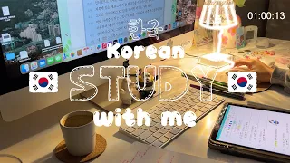 real time study Korean with me ( without sound ) 1 hour 🇰🇷 note taking, keyboard sound