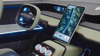 SKODA Vision 7S (2023) - modern INTERIOR (rotating TOUCHSCREEN & AMBIENT lights)