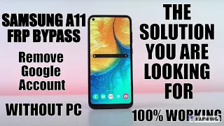 Samsung Galaxy A11/M11 Google Account Bypass/Unlock FRP Android 11 No Knox Security Without Pc