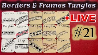 How to draw tangles -  Borders & Frames Tangles  - Draw with CZT - Tangle Marathon - Day #21