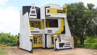 Building Three Story Modern Survival House By Primitive Technologically In Jungle (full video)